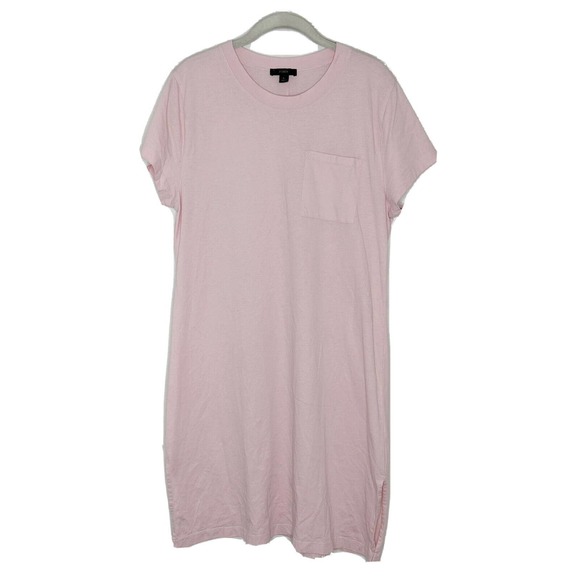 J.CREW Dresses & Skirts - J. Crew Womens T Shirt Short Sleeve Front Pocket Shift Pink Dress Size Large